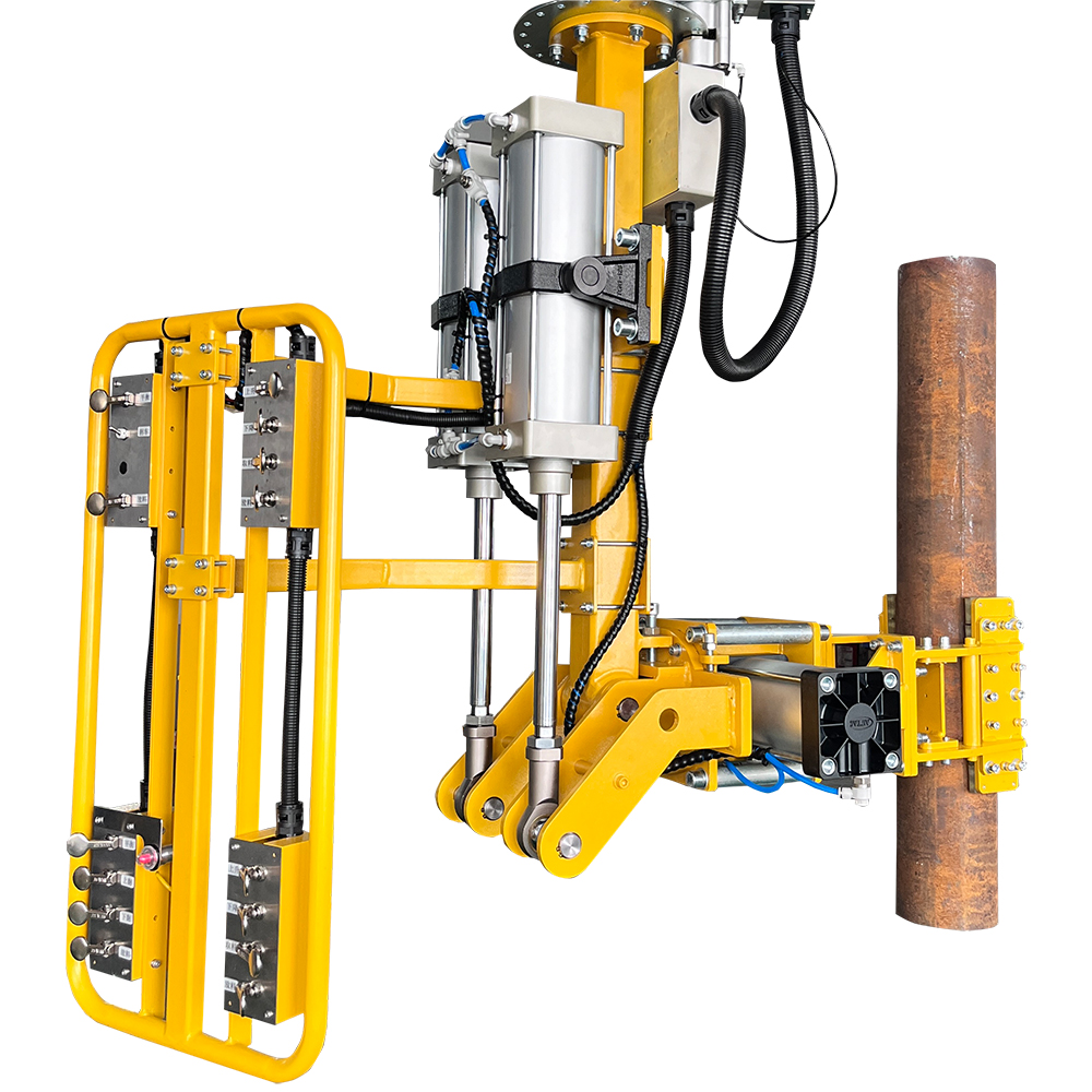 Industrial Robotic Arm Pneumatic Manipulator With Fixture for Roll Handling