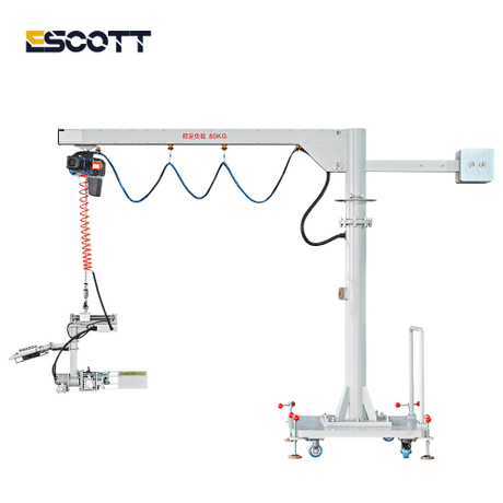 80kg Lifting Mobile Cantilever Crane with External Clamp for Material Handling