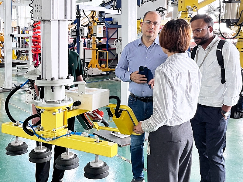 Customer Factory Visit of Glass Handling Manipulator